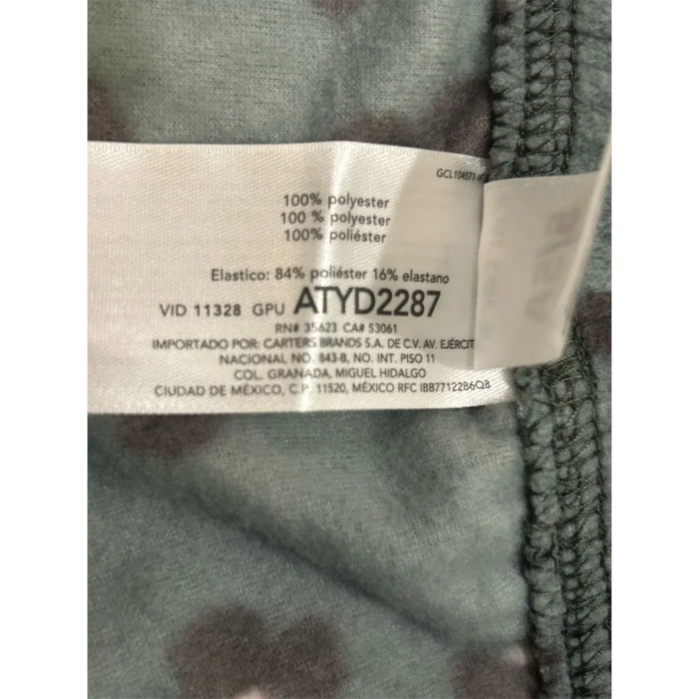 Carter's Girls Two-Piece Pajamas Size 5 Pink Bear Top Green Pants